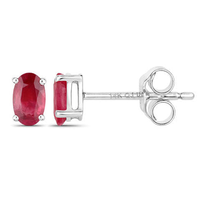 0.54 Carat Genuine Ruby 14K White Gold Earrings by Bids.com