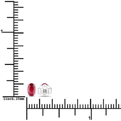 0.54 Carat Genuine Ruby 14K White Gold Earrings by Bids.com