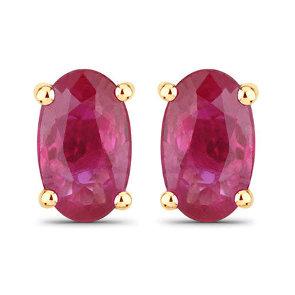 0.54 Carat Genuine Ruby 14K Yellow Gold Earrings by Bids.com