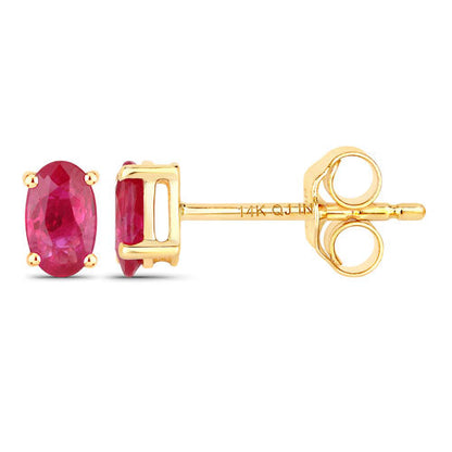 0.54 Carat Genuine Ruby 14K Yellow Gold Earrings by Bids.com