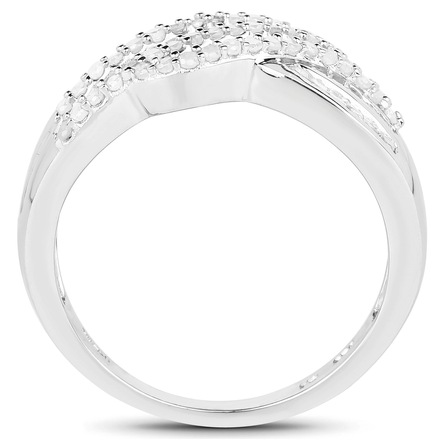 0.64 Carat Genuine White Diamond .925 Sterling Silver Ring by Bids.com