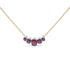 18K Rose Gold 3/4 Cttw Pave Diamonds and Graduated Red Ruby Gemstone Curved Bar Choker Necklace (G-H Color, SI1-SI2 Clarity) - Adjustable up to 14" - 16.5" by Bids.com