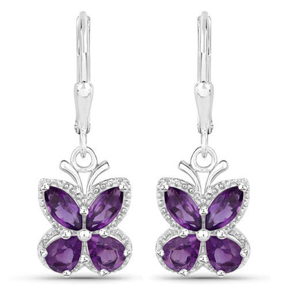 2.12 Carat Genuine Amethyst .925 Sterling Silver Earrings by Bids.com