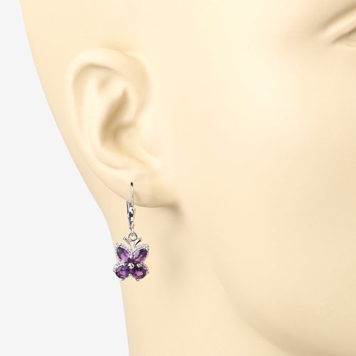 2.12 Carat Genuine Amethyst .925 Sterling Silver Earrings by Bids.com
