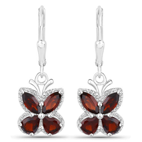 2.60 Carat Genuine Garnet .925 Sterling Silver Earrings  DestGlow