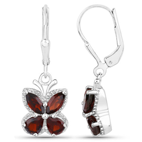 2.60 Carat Genuine Garnet .925 Sterling Silver Earrings by Bids.com