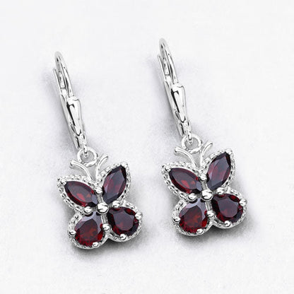 2.60 Carat Genuine Garnet .925 Sterling Silver Earrings by Bids.com