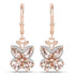 18K Rose Gold Plated 1.88 Carat Genuine Morganite .925 Sterling Silver Earrings 