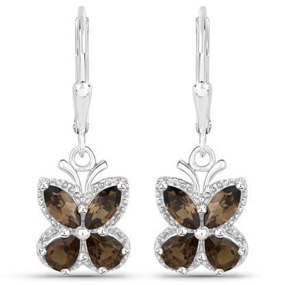 2.20 Carat Genuine Smoky Quartz .925 Sterling Silver Earrings by Bids.com