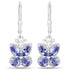 2.08 Carat Genuine Tanzanite .925 Sterling Silver Earrings 