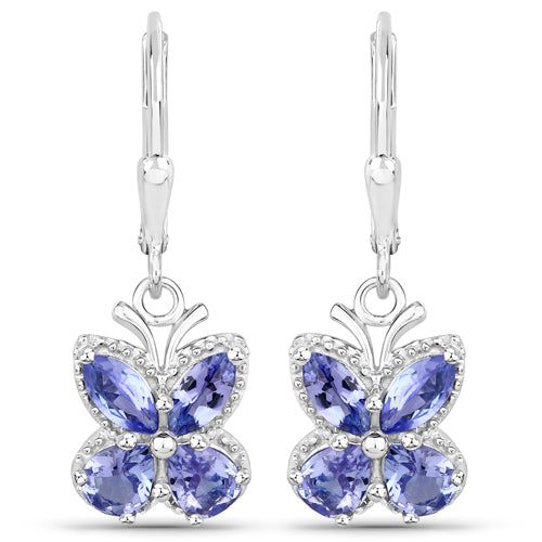 2.08 Carat Genuine Tanzanite .925 Sterling Silver Earrings by Bids.com
