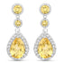 7.06 Carat Genuine Citrine and White Topaz .925 Sterling Silver Earrings by Avera Group