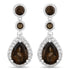 7.34 Carat Genuine Smoky Quartz and White Topaz .925 Sterling Silver Earrings by Avera Group