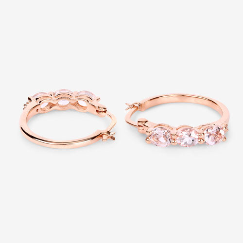 1.63 Carat Genuine Morganite and White Diamond .925 Sterling Silver Earrings by Bids.com