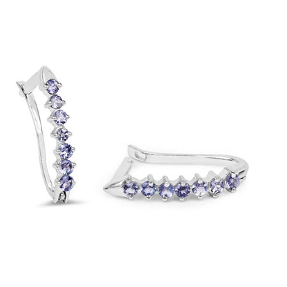 0.98 Carat Genuine Tanzanite .925 Sterling Silver Earrings  DestGlow