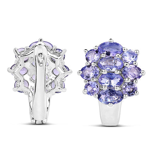 3.48 Carat Genuine Tanzanite .925 Sterling Silver Earrings by Bids.com
