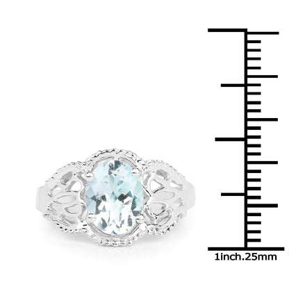1.50 Carat Genuine Aquamarine .925 Sterling Silver Ring by Bids.com
