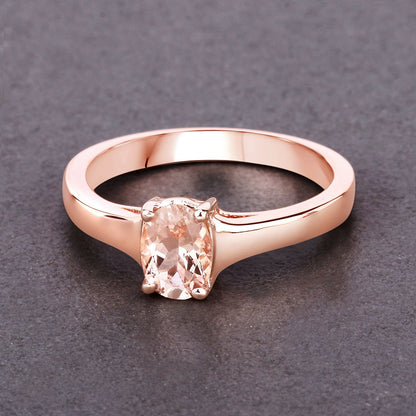 0.70 Carat Genuine Morganite .925 Sterling Silver Ring by Bids.com