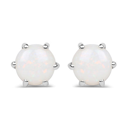 0.74 Carat Genuine Opal .925 Sterling Silver Earrings  DestGlow