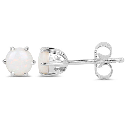 0.74 Carat Genuine Opal .925 Sterling Silver Earrings  DestGlow