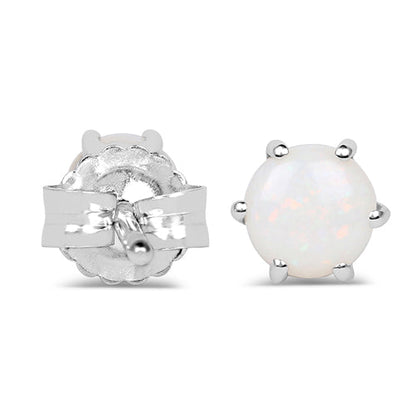 0.74 Carat Genuine Opal .925 Sterling Silver Earrings  DestGlow