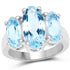7.77 Carat Genuine Blue Topaz .925 Sterling Silver Ring  DestGlow