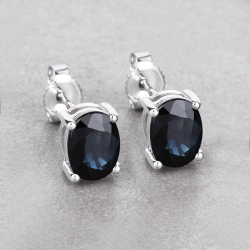 1.90 Carat Genuine Blue Sapphire 10K White Gold Earrings by Bids.com
