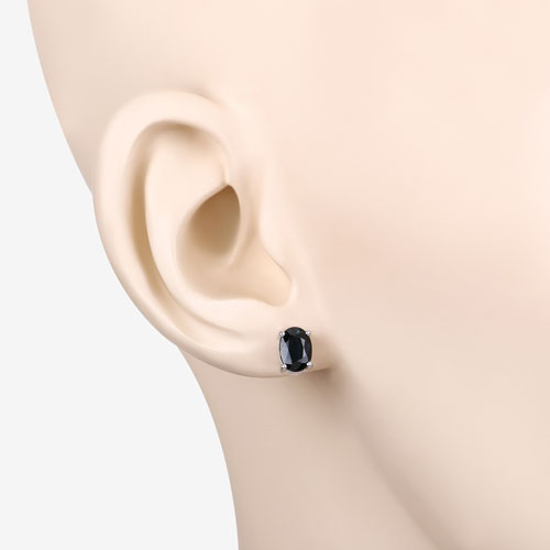 1.90 Carat Genuine Blue Sapphire 10K White Gold Earrings by Bids.com