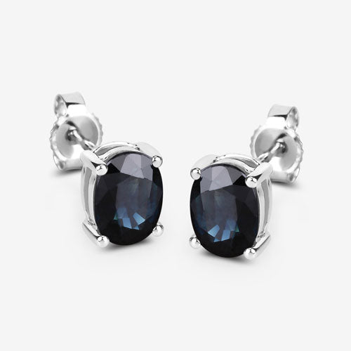 1.90 Carat Genuine Blue Sapphire 10K White Gold Earrings by Bids.com