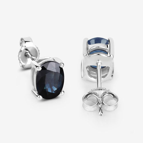 1.90 Carat Genuine Blue Sapphire 10K White Gold Earrings by Bids.com