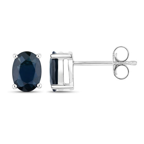 1.90 Carat Genuine Blue Sapphire 10K White Gold Earrings by Bids.com