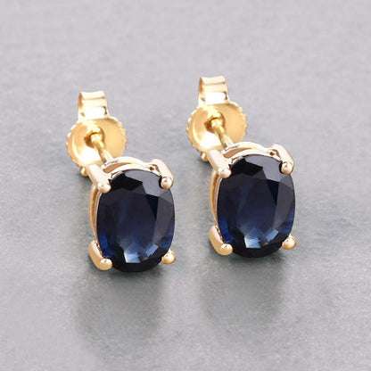 1.90 Carat Genuine Blue Sapphire 10K Yellow Gold Earrings by Bids.com