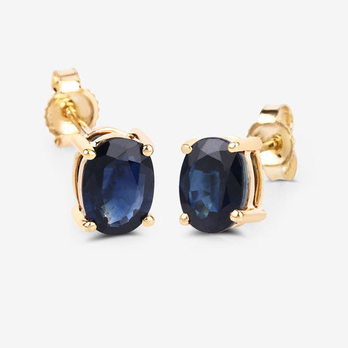 1.90 Carat Genuine Blue Sapphire 10K Yellow Gold Earrings by Bids.com