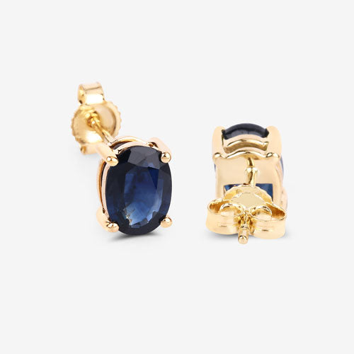 1.90 Carat Genuine Blue Sapphire 10K Yellow Gold Earrings by Bids.com