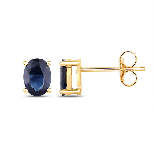 1.90 Carat Genuine Blue Sapphire 10K Yellow Gold Earrings by Bids.com