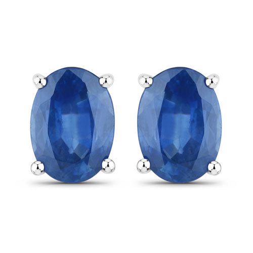 1.90 Carat Genuine Blue Sapphire 14K White Gold Earrings  DestGlow