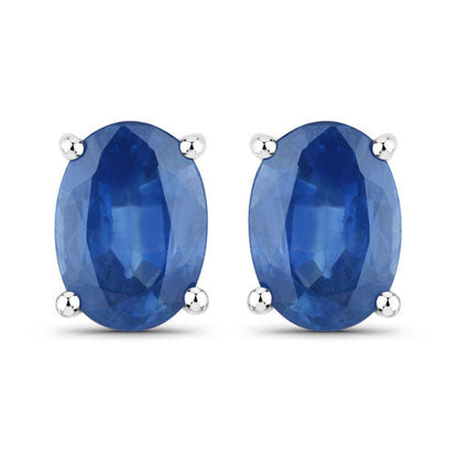 1.90 Carat Genuine Blue Sapphire 14K White Gold Earrings  DestGlow