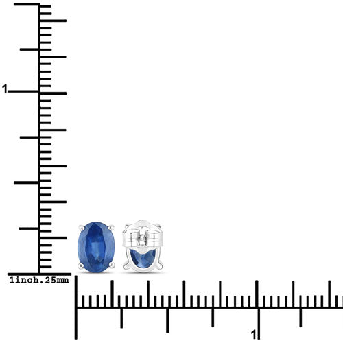 1.90 Carat Genuine Blue Sapphire 14K White Gold Earrings  DestGlow