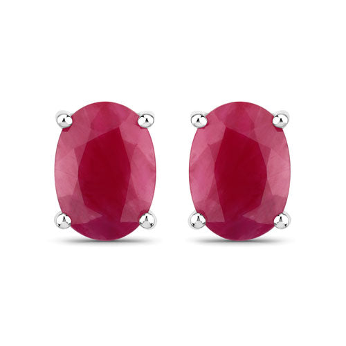 1.70 Carat Genuine Ruby 10K White Gold Earrings by Bids.com