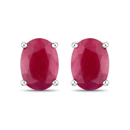 1.70 Carat Genuine Ruby 10K White Gold Earrings by Bids.com