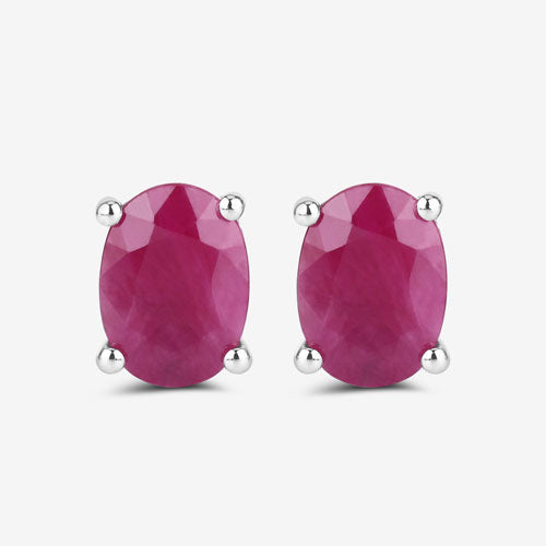 1.70 Carat Genuine Ruby 10K White Gold Earrings by Bids.com
