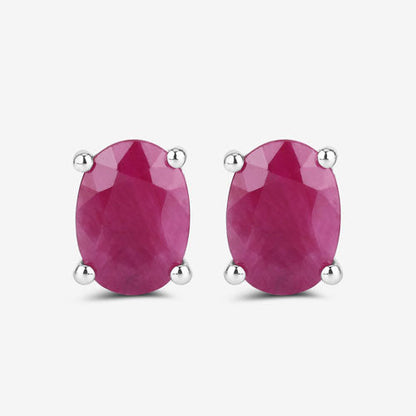 1.70 Carat Genuine Ruby 10K White Gold Earrings by Bids.com