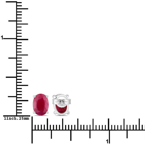 1.70 Carat Genuine Ruby 10K White Gold Earrings by Bids.com
