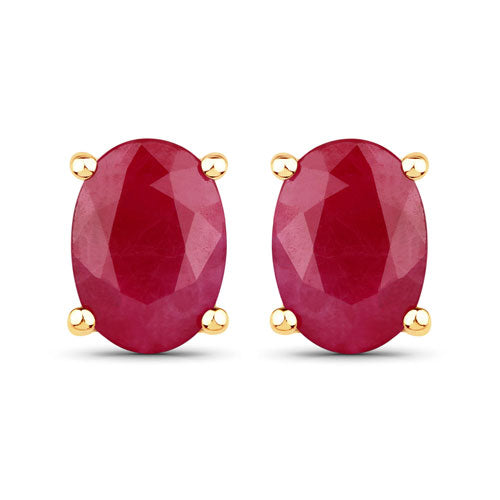 1.70 Carat Genuine Ruby 10K Yellow Gold Earrings by Bids.com