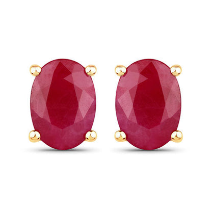 1.70 Carat Genuine Ruby 10K Yellow Gold Earrings by Bids.com