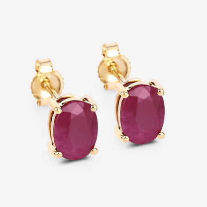 1.70 Carat Genuine Ruby 10K Yellow Gold Earrings by Bids.com
