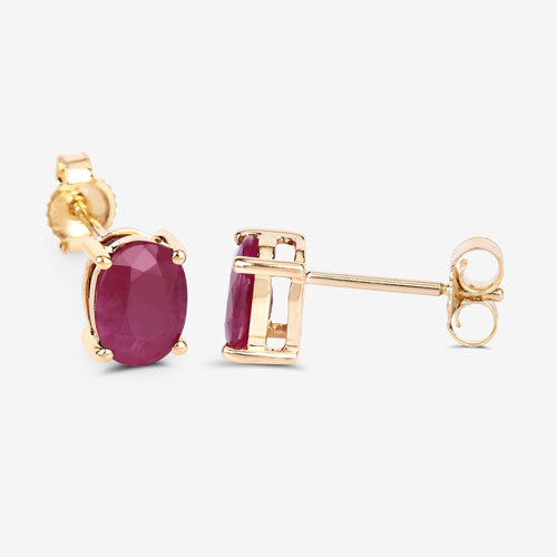 1.70 Carat Genuine Ruby 10K Yellow Gold Earrings by Bids.com