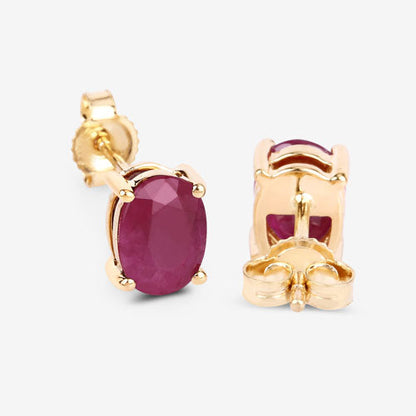 1.70 Carat Genuine Ruby 10K Yellow Gold Earrings by Bids.com