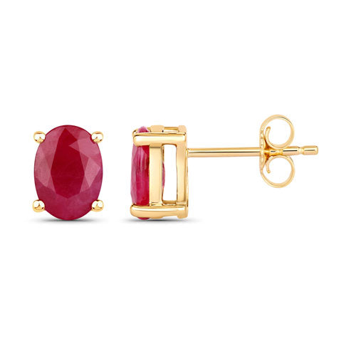 1.70 Carat Genuine Ruby 10K Yellow Gold Earrings by Bids.com