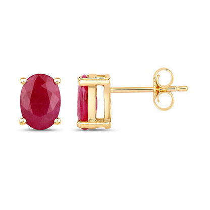 1.70 Carat Genuine Ruby 10K Yellow Gold Earrings by Bids.com